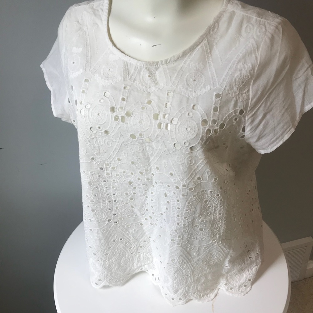 White Eyelet Top